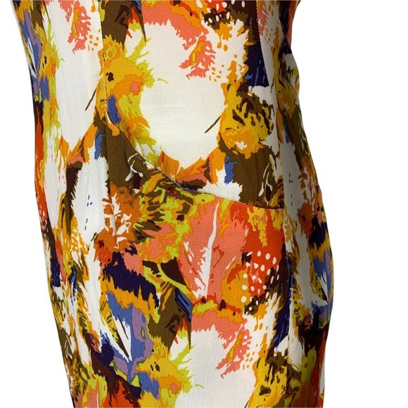 MAPLE 4 Sheath Dress Orange Sleeveless Knee Length Lined - Picture 5 of 6